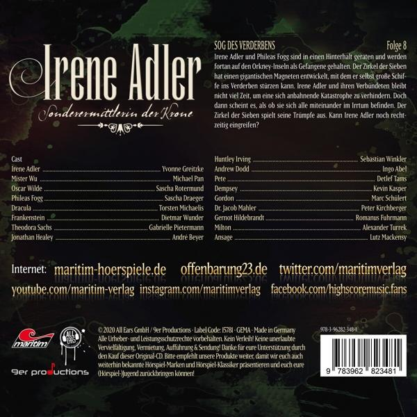 Cover eines deutschen Buches oder einer Zeitschrift über 'Irene Adler'.