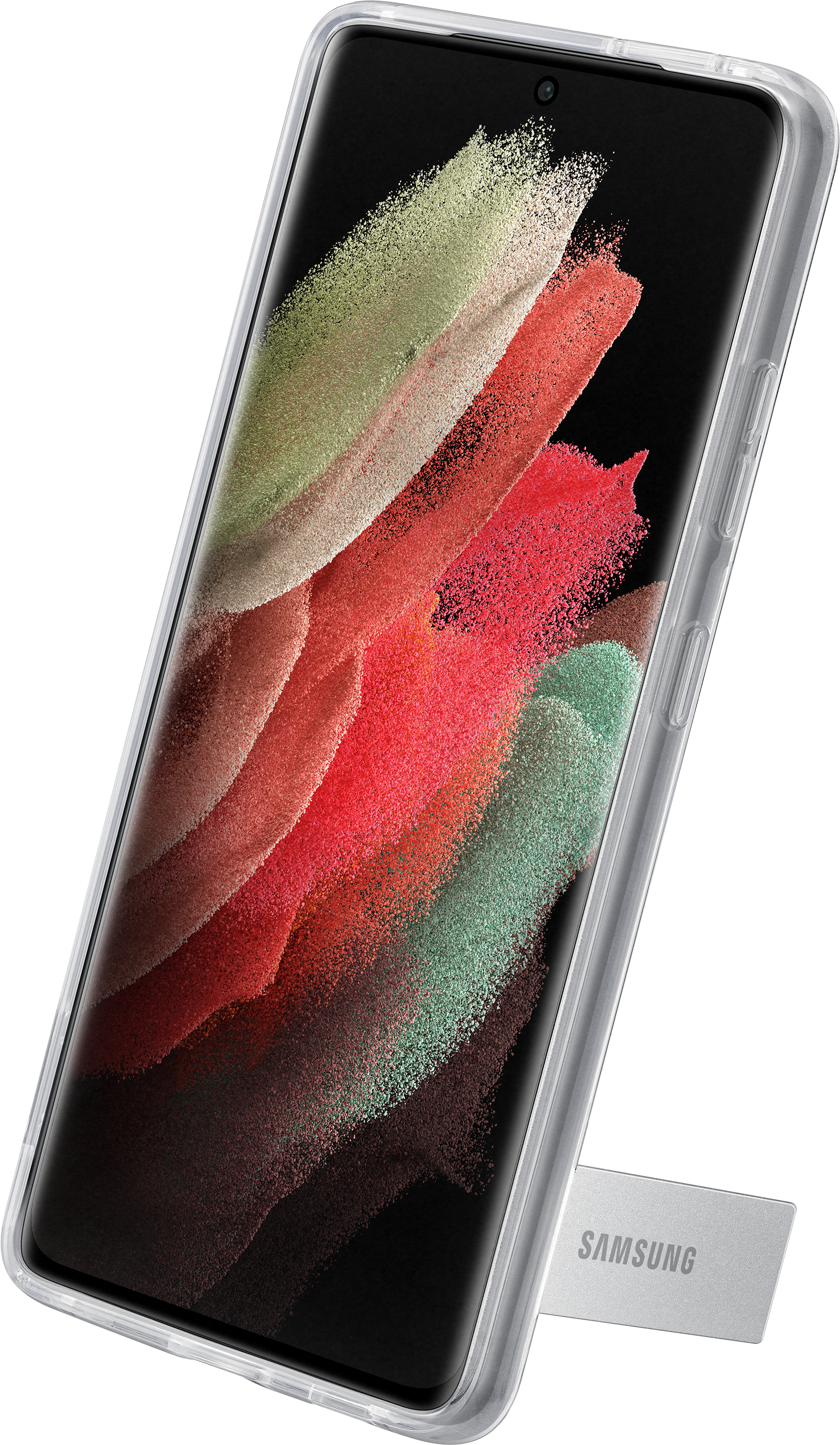 SAMSUNG Clear Standcover - Custodia (Adatto per modello: Samsung Galaxy S21 Ultra)