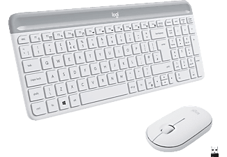 LOGITECH MK470 Slim Combo, Tastatur & Maus Set, kabellos, Weiß