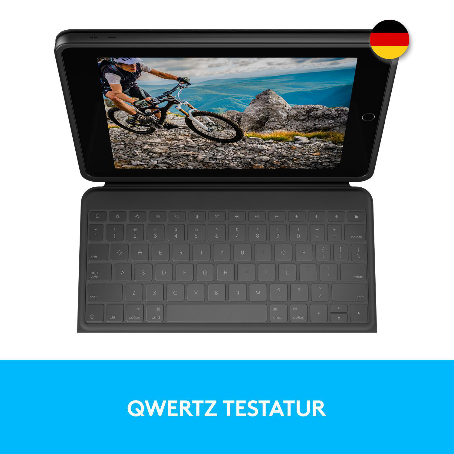 LOGITECH Rugged Folio Tastatur und Foliohülle Schwarz Tablet 