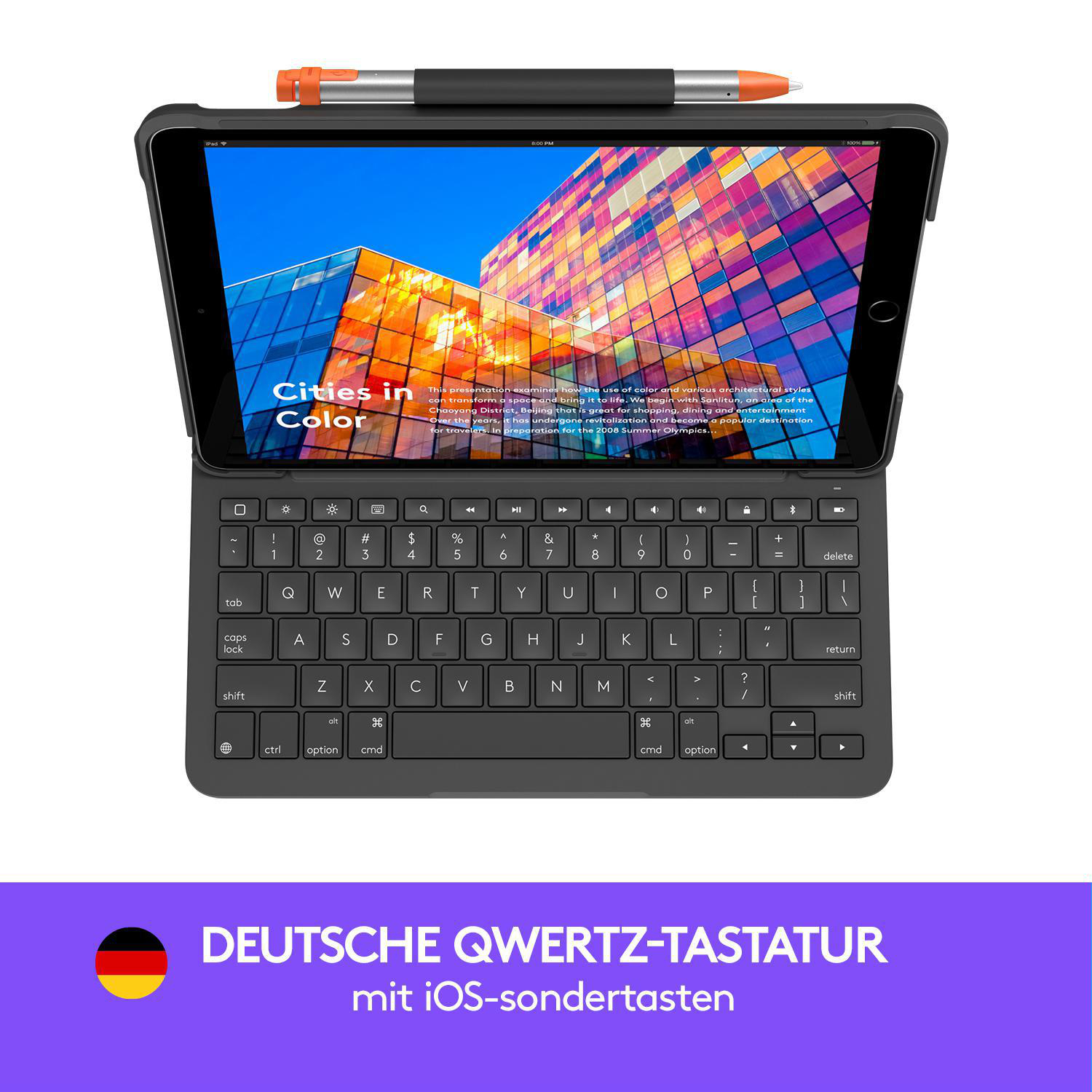 LOGITECH Slim Folio für iPad Air (3. Generation) Tastatur Graphite