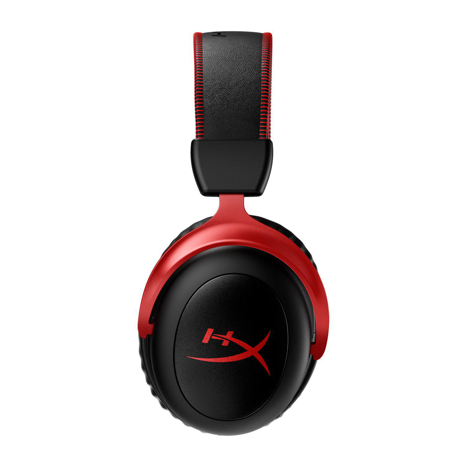 Rote und schwarze Gaming-Kopfhörer. Das obere Band ist schwarz, rote Akzente an den Seiten.
