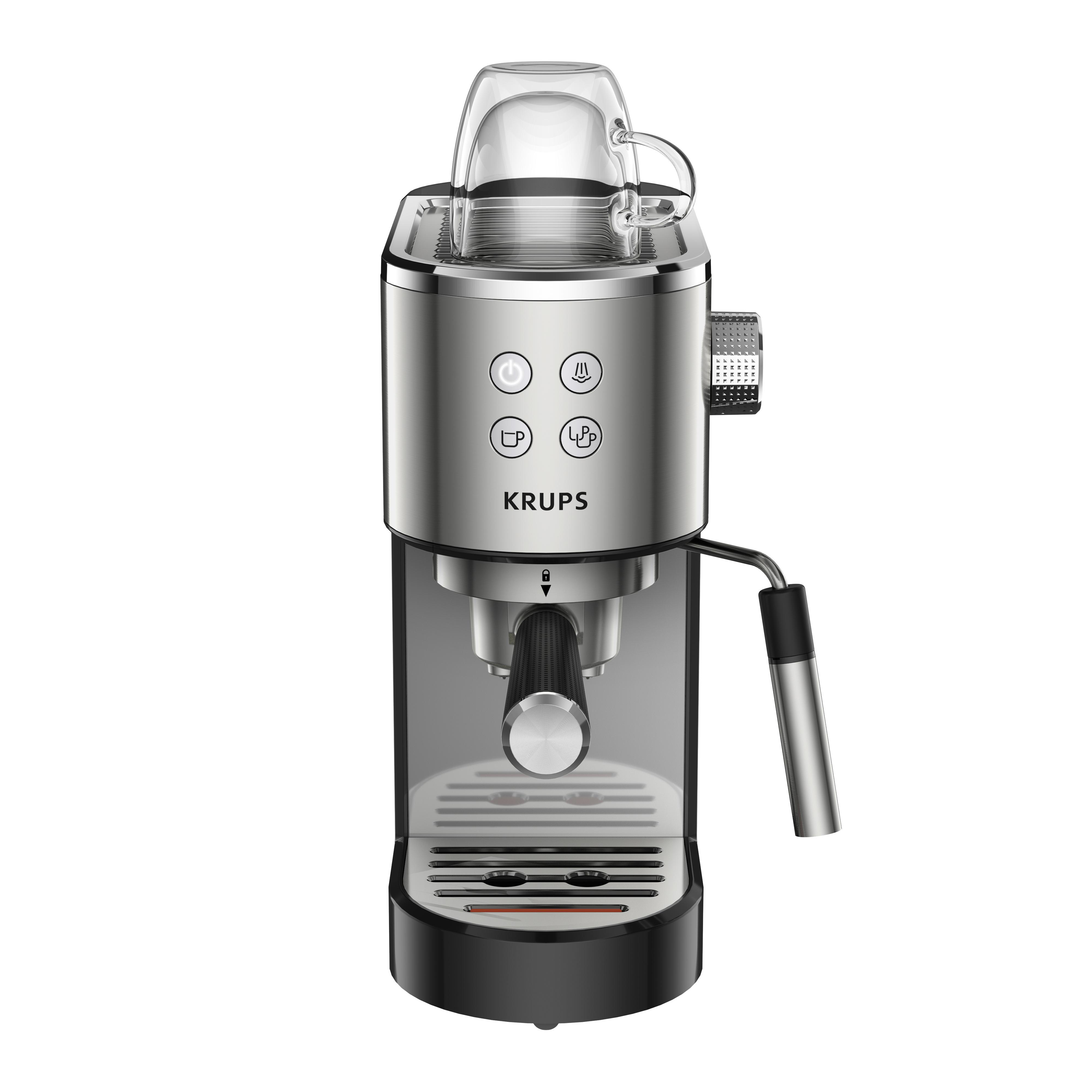 KRUPS XP442C Virtuoso Espressomaschine Schwarz/verchromte Applikationen