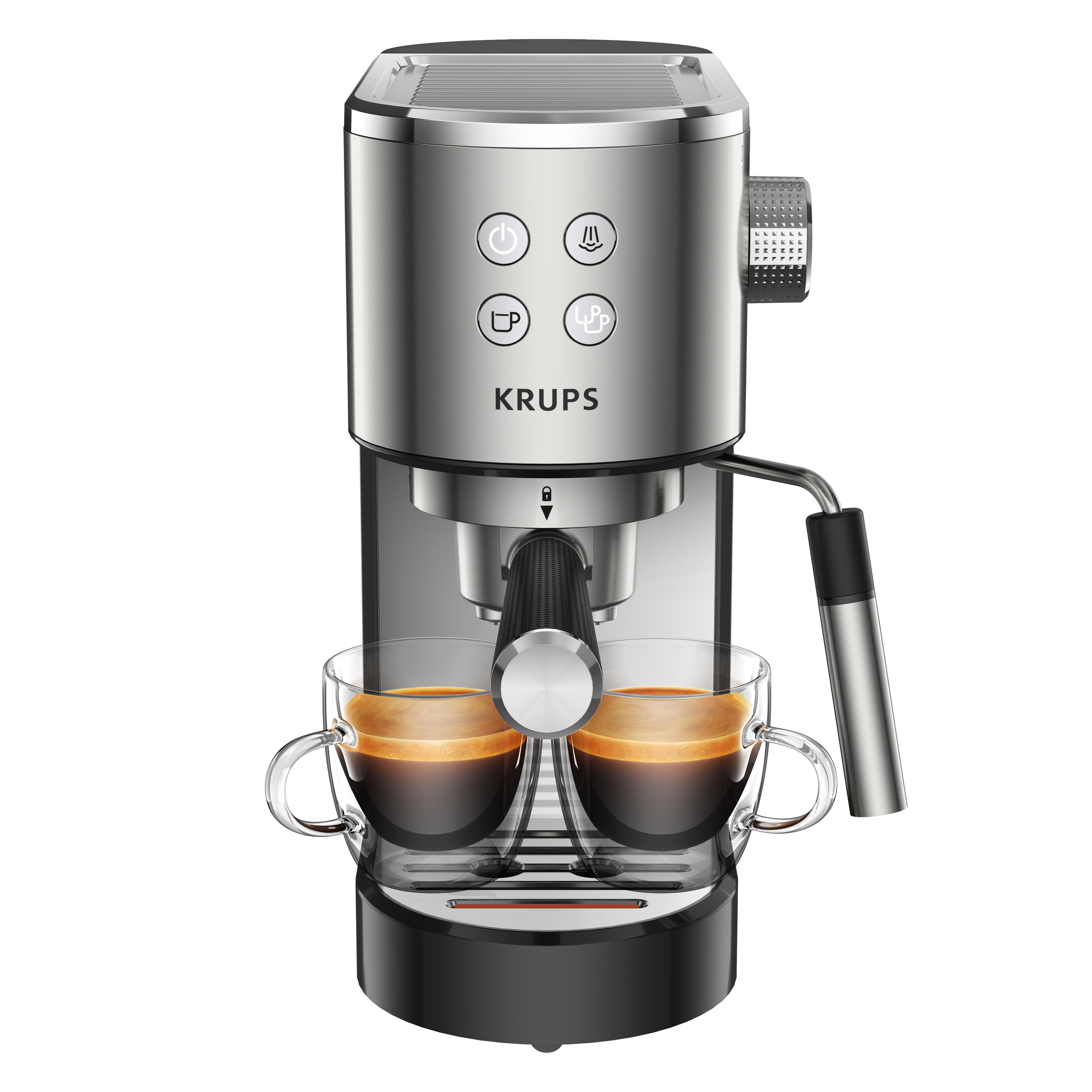 XP442C KRUPS Virtuoso Schwarz/verchromte Espressomaschine Applikationen