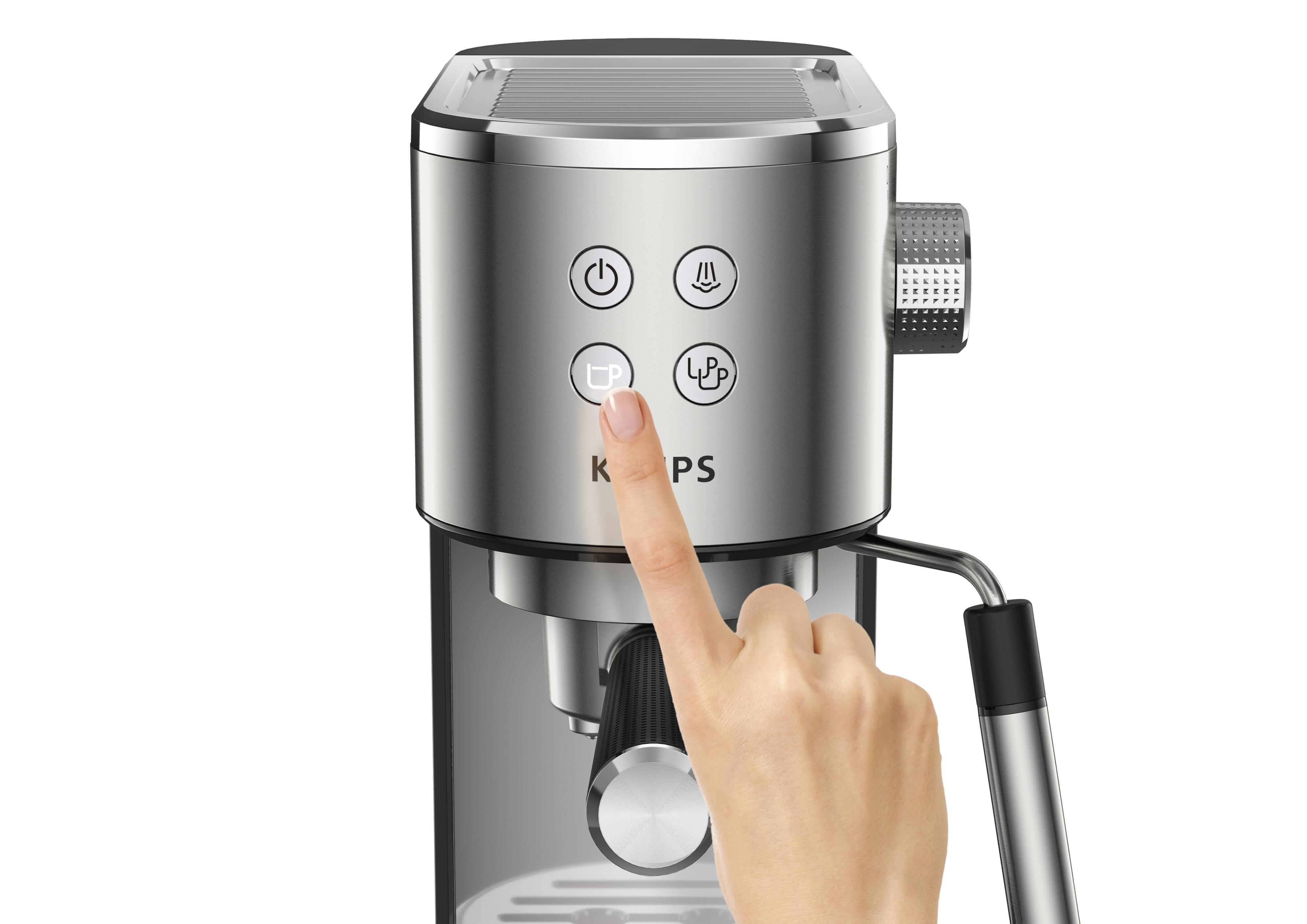 KRUPS XP442C Virtuoso Espressomaschine Schwarz/verchromte Applikationen