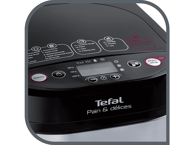 TEFAL PF240E Pain & Délices (Brotbackautomat, Schwarz/Edelstahl)