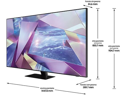 TV QLED 65" - Samsung QE65Q700TATXXC, UHD 8K, 7680x4320 píxeles, Smart TV, DVB-T2, Control por voz, Negro