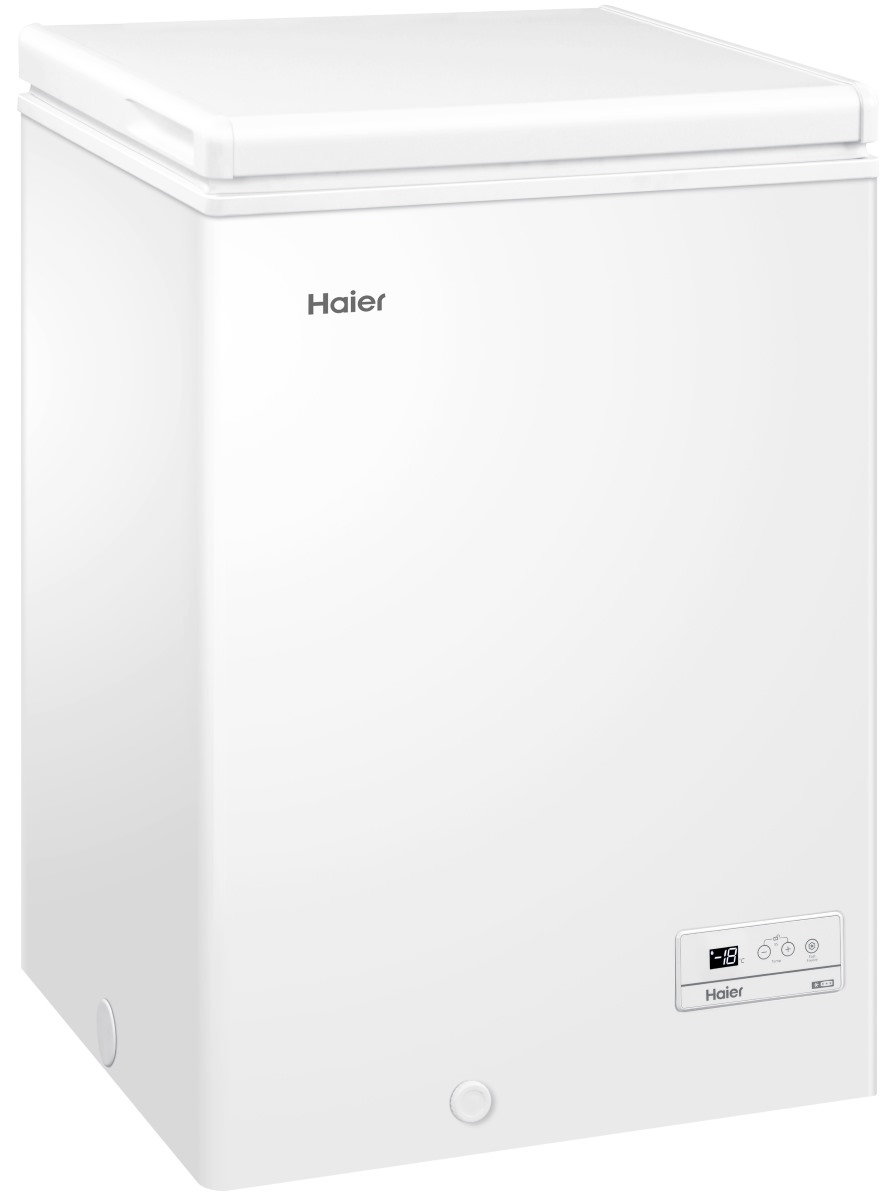 Congelador horizontal - Haier HCE103F, 100 l, Cesto metálico, 84.5 cm, Super Congelación, Blanco