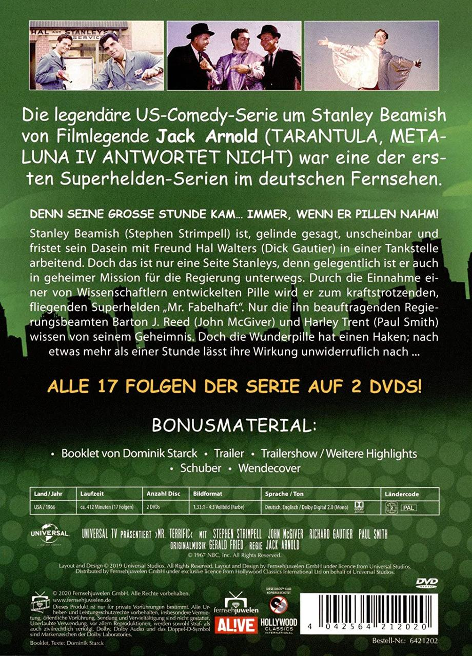 Rückseite einer DVD-Hülle mit Text und Bildern. Der Text ist auf Deutsch. Das Cover zeigt Schauspieler und Szenen.