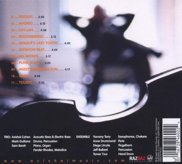 CD-borító számlistával és előadó nevével. A háttérben egy sziluett látható.