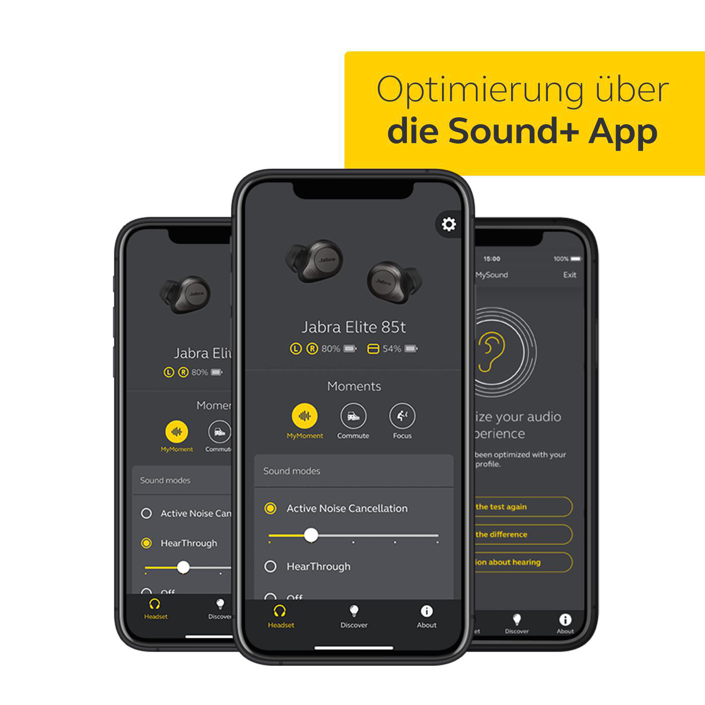 JABRA ELITE 85T mit Jabra ADVANCED ANC, In-ear Kopfhörer Bluetooth Schwarz