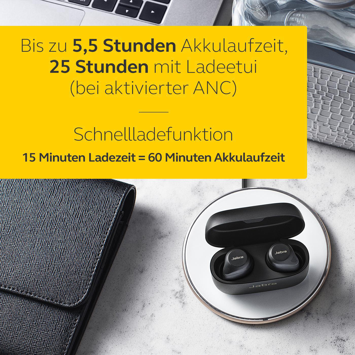 JABRA ELITE 85T mit Jabra ADVANCED ANC, In-ear Kopfhörer Bluetooth Schwarz