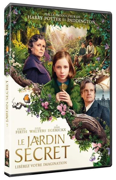 Couverture DVD de "Le Jardin Secret" avec photos du casting et fond de forêt.