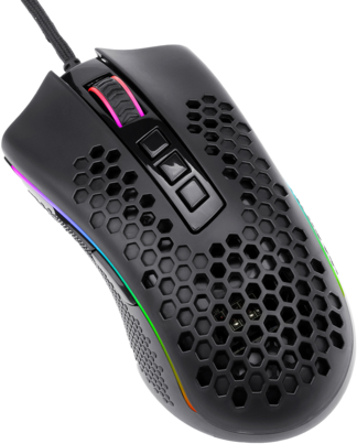 REDRAGON Storm RGB gamer egér, 85 gramm, 12 400 dpi, USB, méhsejt borítás