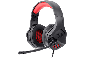REDRAGON Theseus 2.0 gaming headset, boom mikrofon, 3,5 mm jack csatlakozó, piros megvilágítás