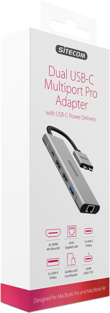 SITECOM Adaptateur Dual USB-C Multiport Pro (CN-411)