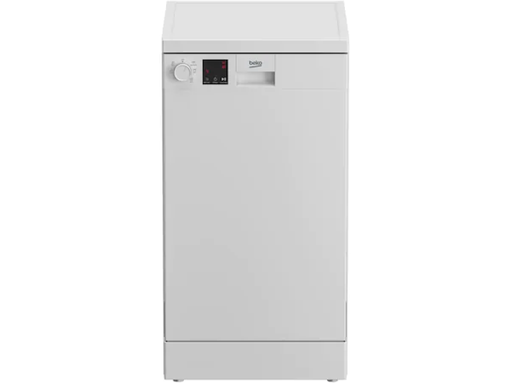 Lavavajillas - Beko DVS05024W, Independiente, 10 servicios, 5 programas, WaterSafe™, 44.8 cm, Blanco