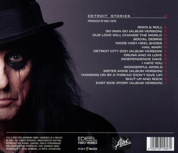 Albumcover mit Alice Cooper, schwarzem Hut und Trackliste.