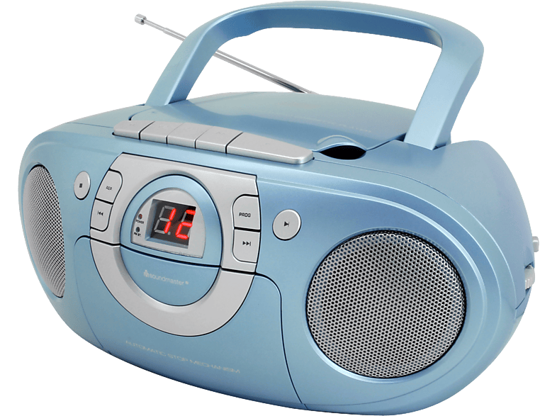 SOUNDMASTER SCD5100BL - Radio-Kassettenspieler mit CD-Spieler (FM, Blau)