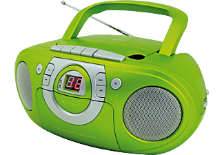 SOUNDMASTER SCD5100GR - Radio-Kassettenspieler mit CD-Spieler (FM, Grün)