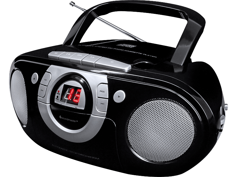 SOUNDMASTER SCD5100SW - Radio-Kassettenspieler mit CD-Spieler (FM, Schwarz)