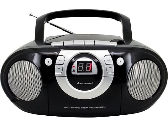 SOUNDMASTER SCD5100SW - Radio-Kassettenspieler mit CD-Spieler (FM, Schwarz)