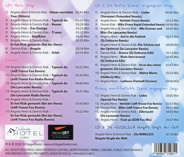 CD-Hülle Rückseite mit Titelliste. Das Cover zeigt Songtitel und Künstlerinformationen.