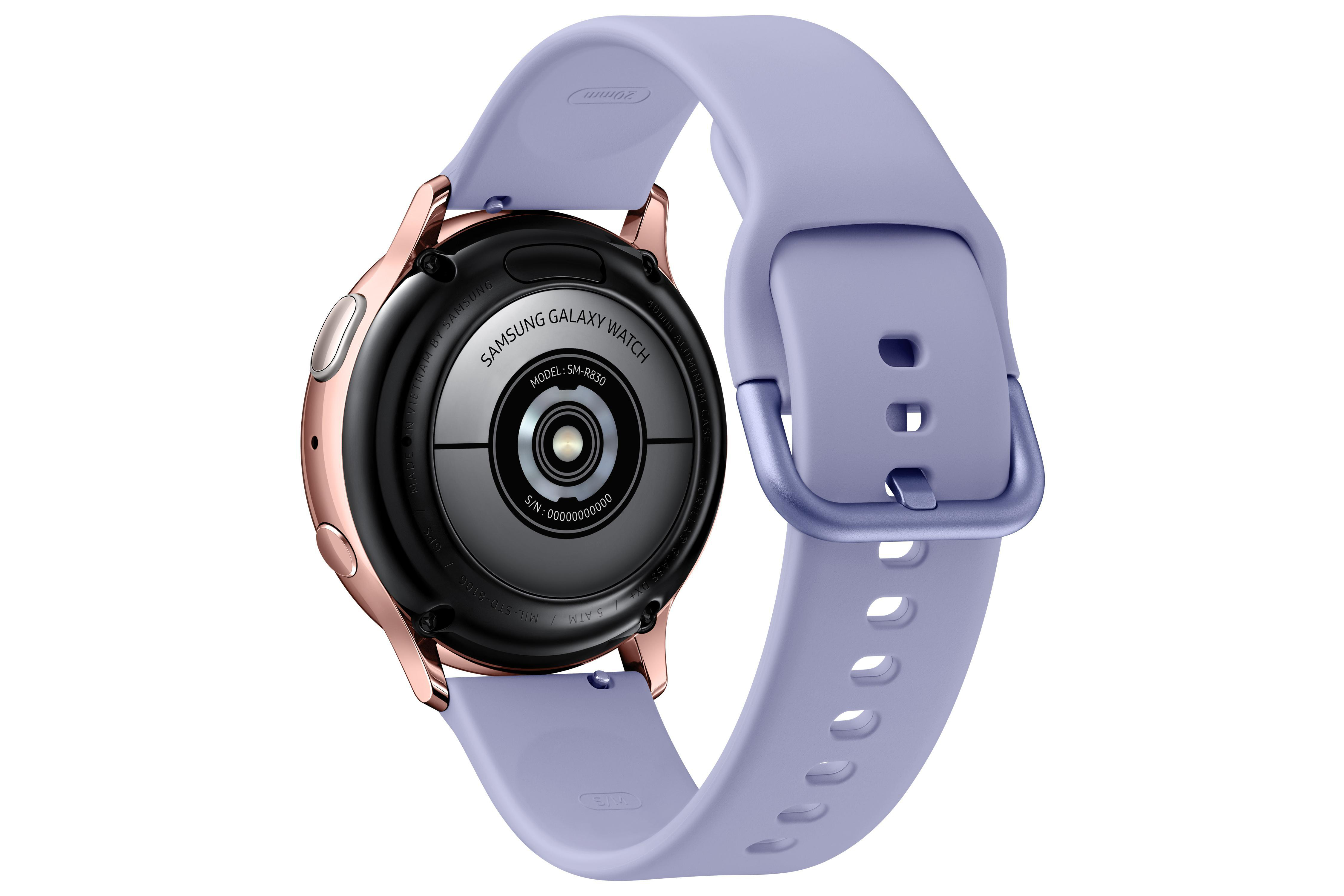 SAMSUNG GALAXY WATCH ACTIVE2 ALU 40MM AG BT Smartwatch Aluminium Fluorkautschuk, S/M, Rose/Gold