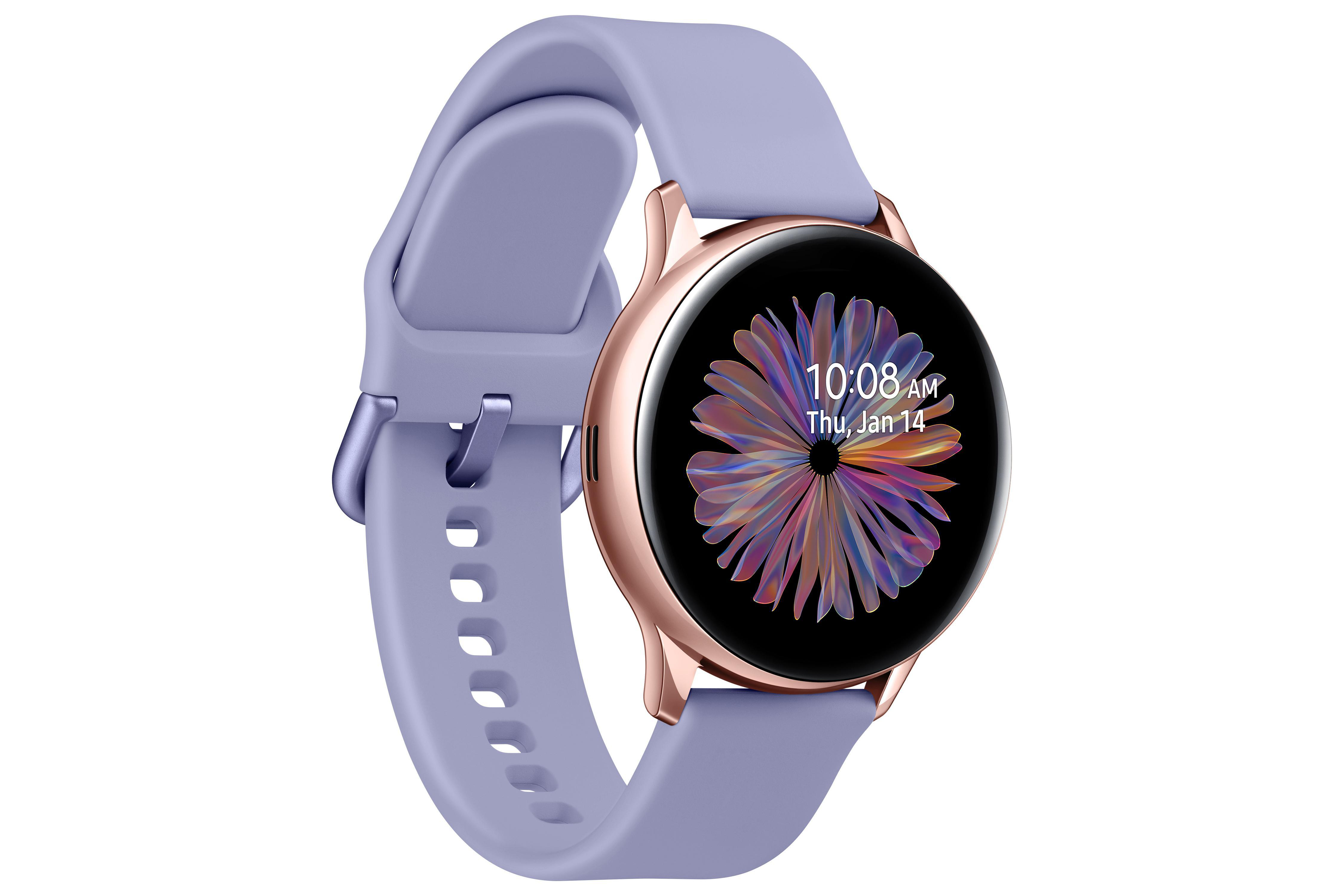 SAMSUNG GALAXY WATCH ACTIVE2 ALU 40MM AG BT Smartwatch Aluminium Fluorkautschuk, S/M, Rose/Gold