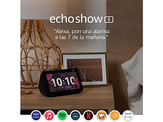Pantalla inteligente con Alexa - Echo Show 5 (1ªGen), 5.5", Sonido alta calidad,Controlador de Hogar,Antracita