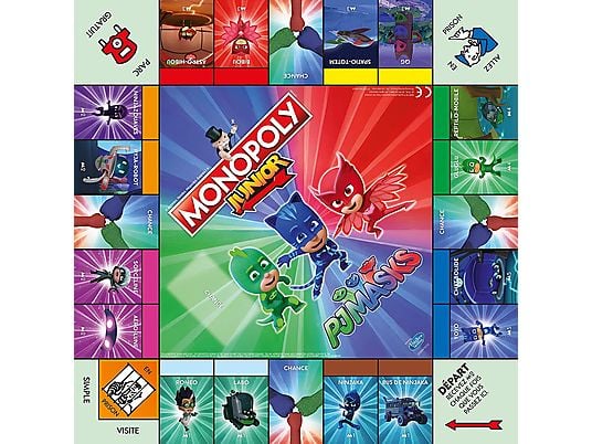 WINNING MOVES Monopoly Junior - Pyjamasques (Französisch) - Brettspiel (Mehrfarbig)