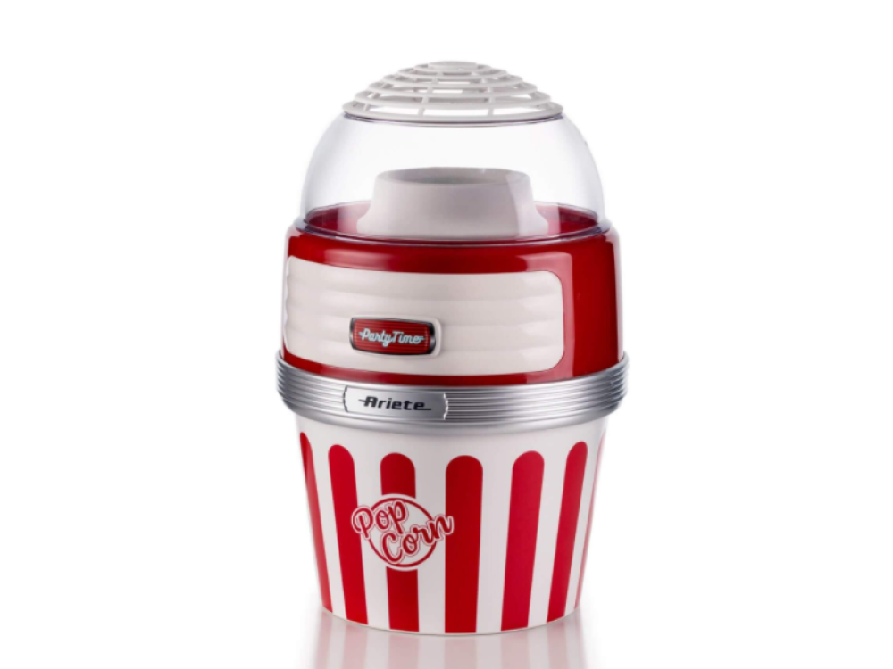 Ariete Popcorn Xl de party time big popper 1100 w 5.3 tons acrylonitrile butadiene styrene rojo y blanco palomitero 2957 listas en 2 minutos sistema 1100w