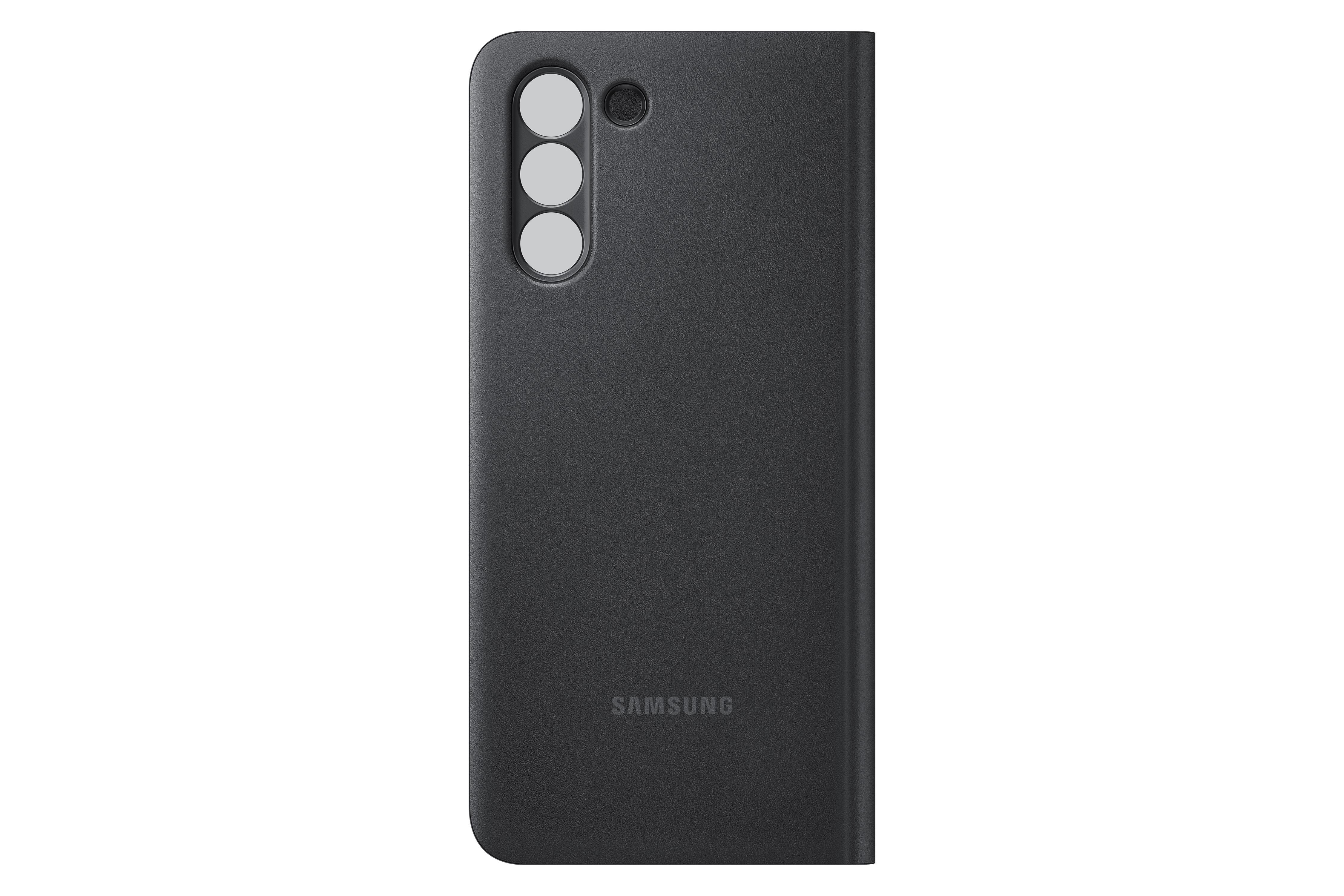 Eine schwarze Handyhülle mit drei Kameraobjektiven und dem Samsung-Logo.