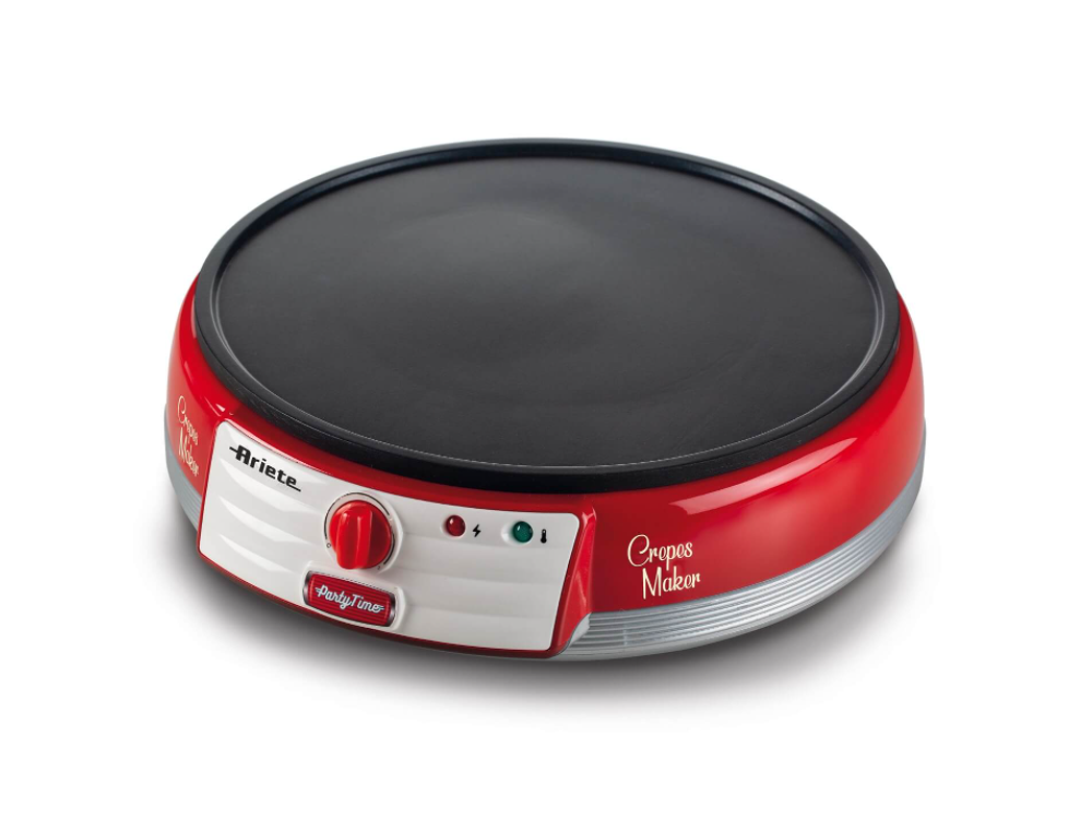 Ariete 202 Crepera 1000 w ceramic rojo party time antiadherente placa de 33 0202 1000w