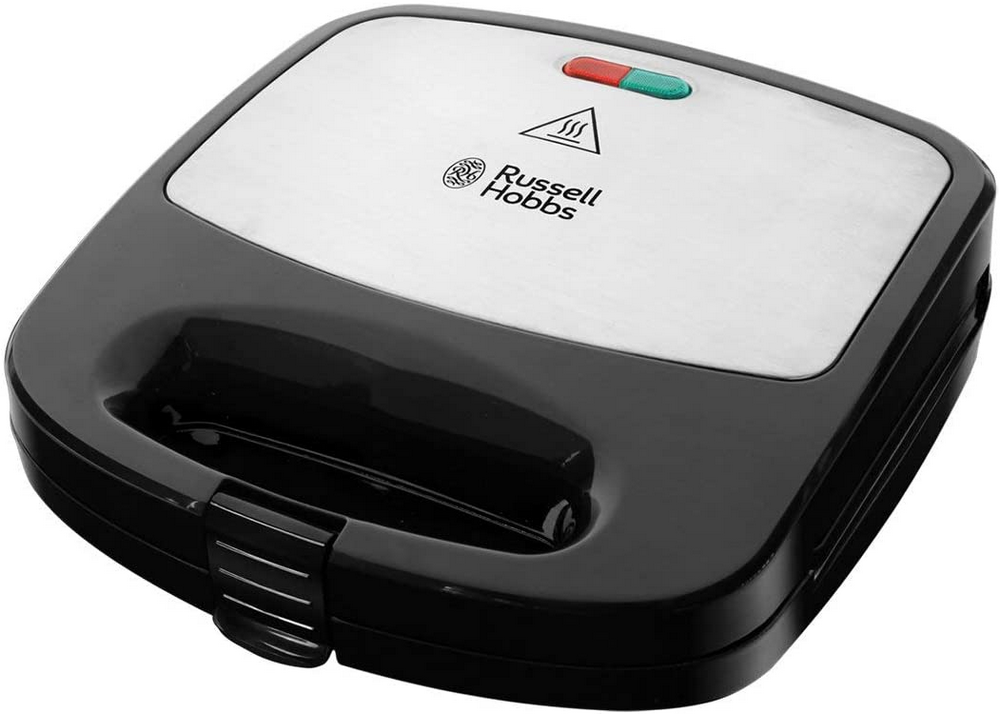 Sandwichera - Russel Hobbs Fiesta 3 en 1,Potencia 750W, 3 placas extraíbles, Capa antiadherente, Negro