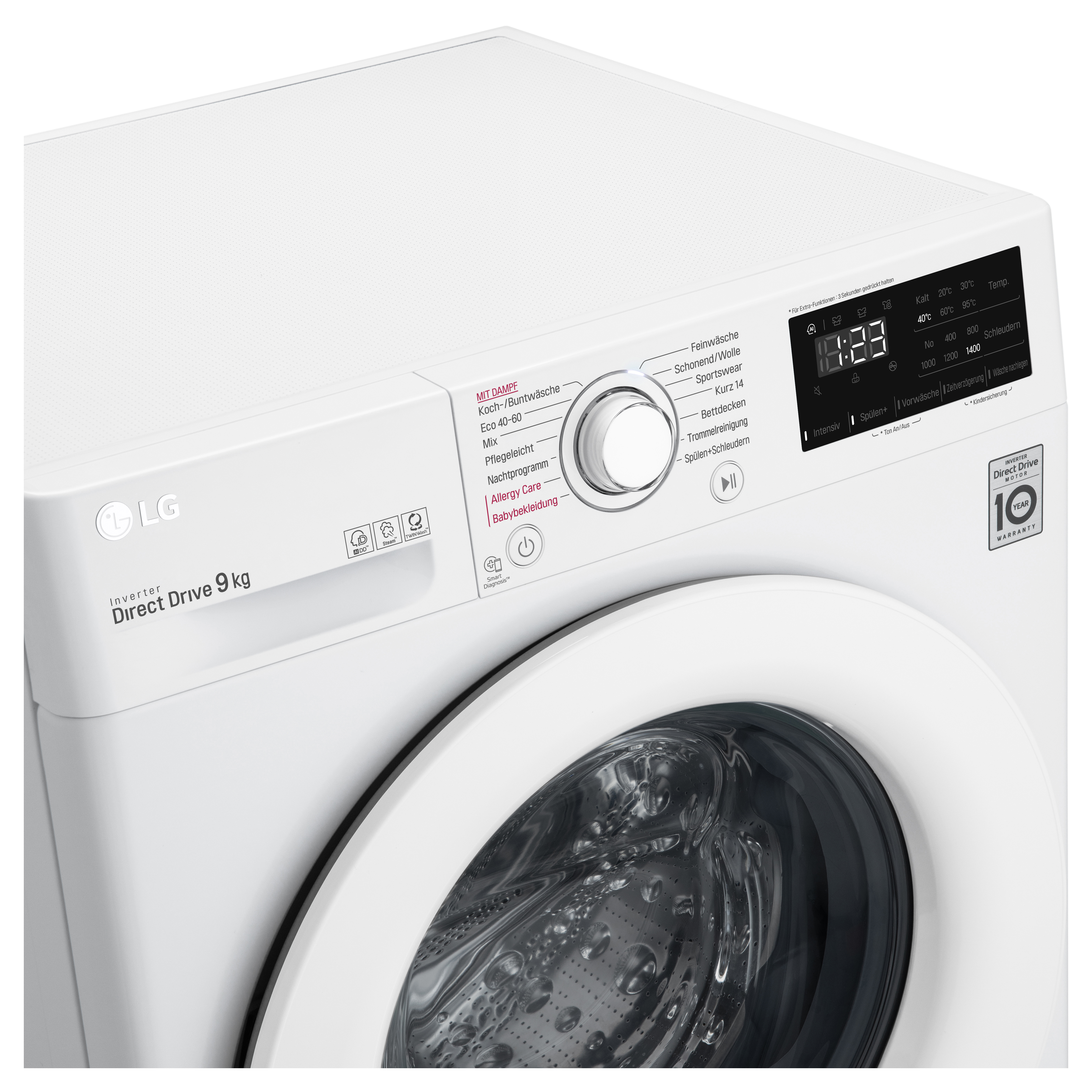 LG ELECTRONICS F4WV309S0 Waschmaschine Frontlader (9 kg, 1400 U/Min., B, Frontlader)