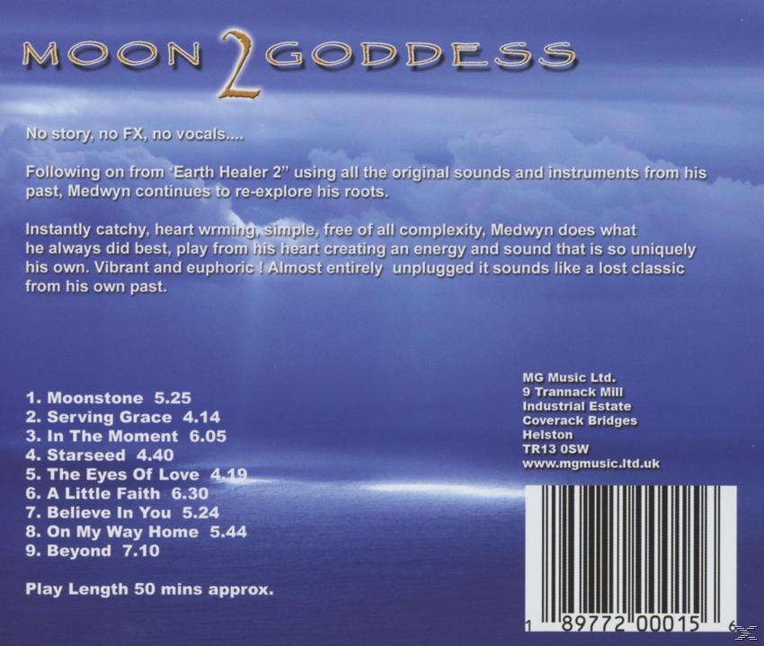CD-borító a 'Moon 2 Goddess' albumról és a számlistáról.