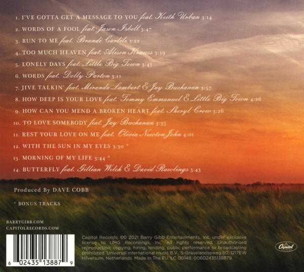 CD-hoes met tracklist. Het is een zonsondergang. De titel staat in witte letters.