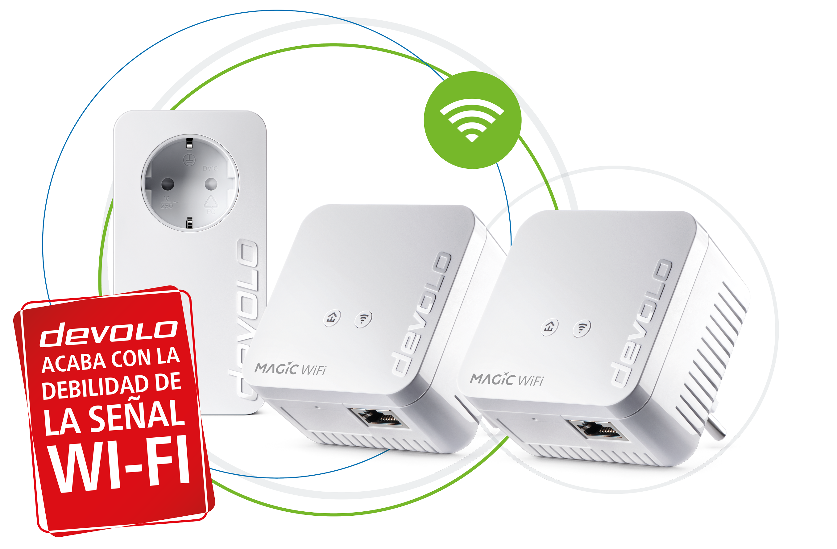 Devolo Magic 1 – 1200 wifi mini multiroom kit set compacto 3 adaptadores powerline para en habitaciones mbits 2 x conexiones fast ethernet lan malla g.hn 1200mbps punto