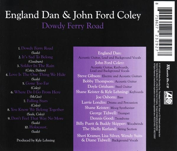 Achterkant van de albumhoes met songtitels en credits. Met England Dan & John Ford Coley.