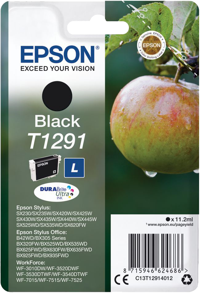 EPSON T1291 tintapatron, fekete (C13T12914012)