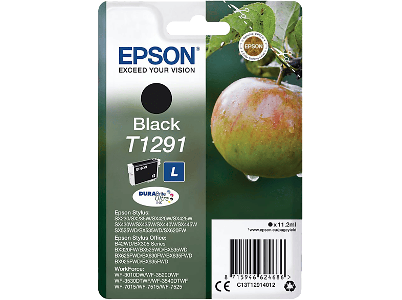 EPSON T1291 tintapatron, fekete (C13T12914012)