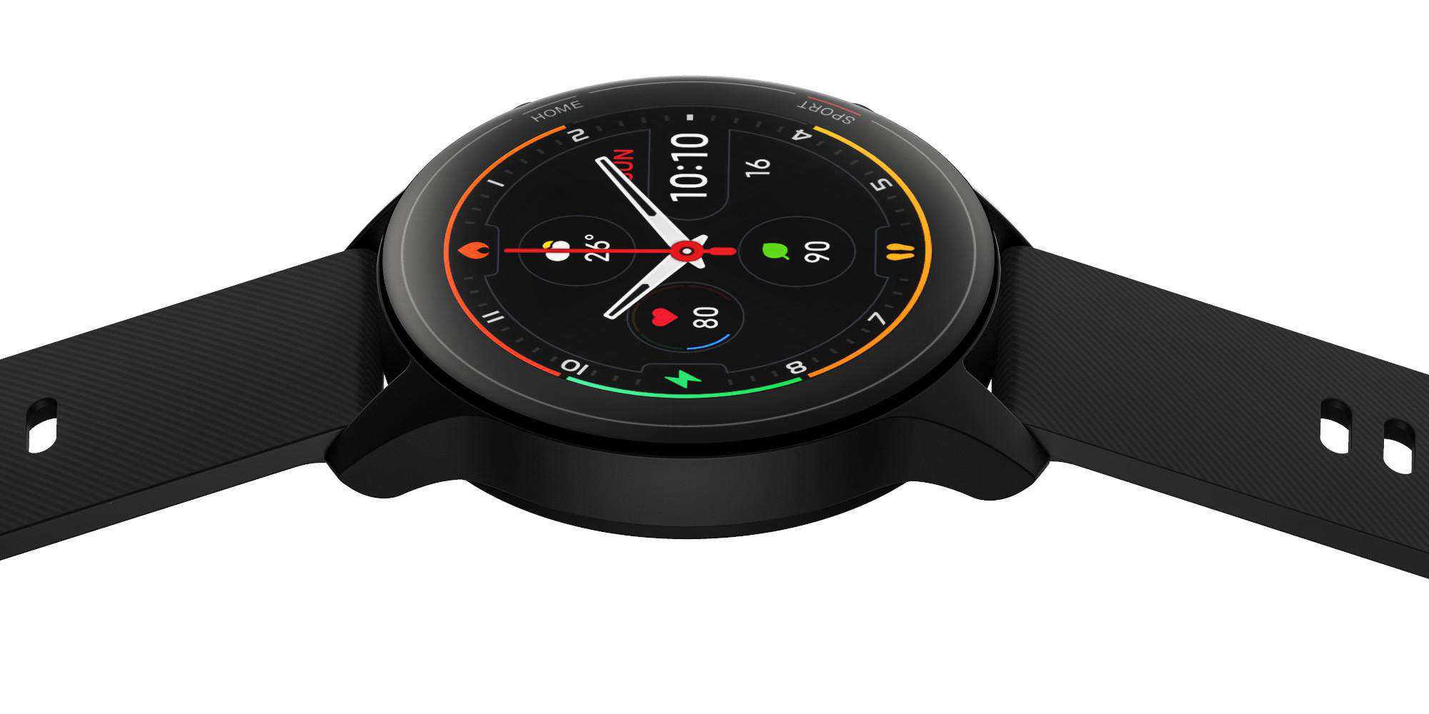 XIAOMI Mi Watch Smartwatch glasfaserverstärktes Polycarbonatgehäuse Silikon, 125 mm + 85 mm, Black