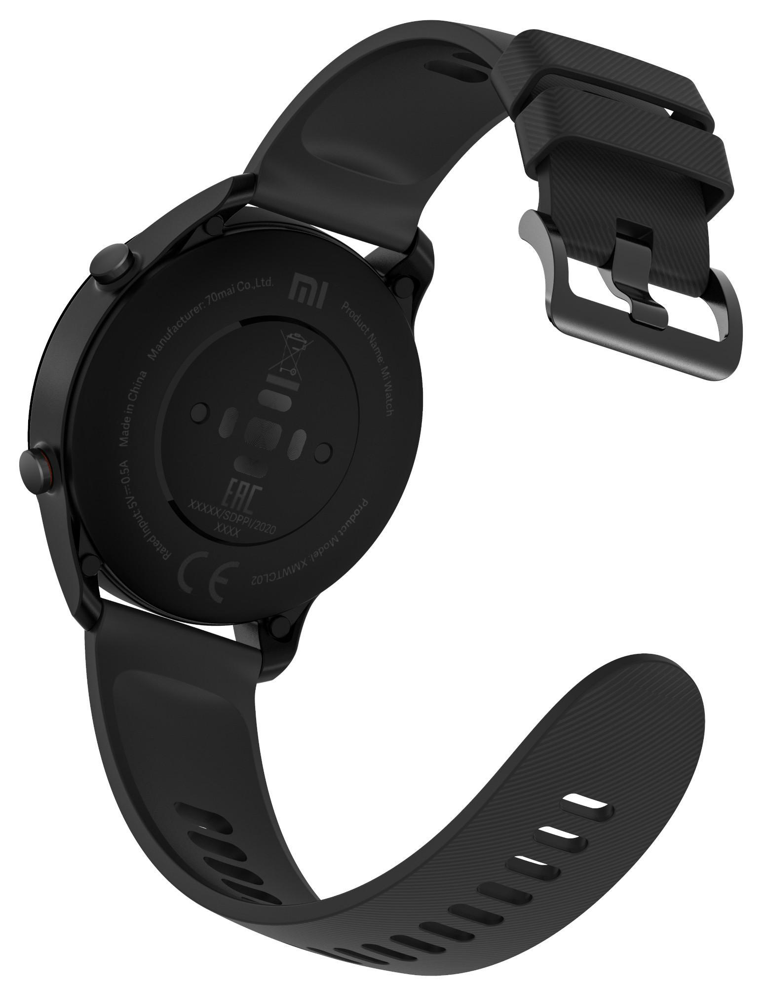 XIAOMI Mi Watch Smartwatch glasfaserverstärktes Polycarbonatgehäuse Silikon, 125 mm + 85 mm, Black