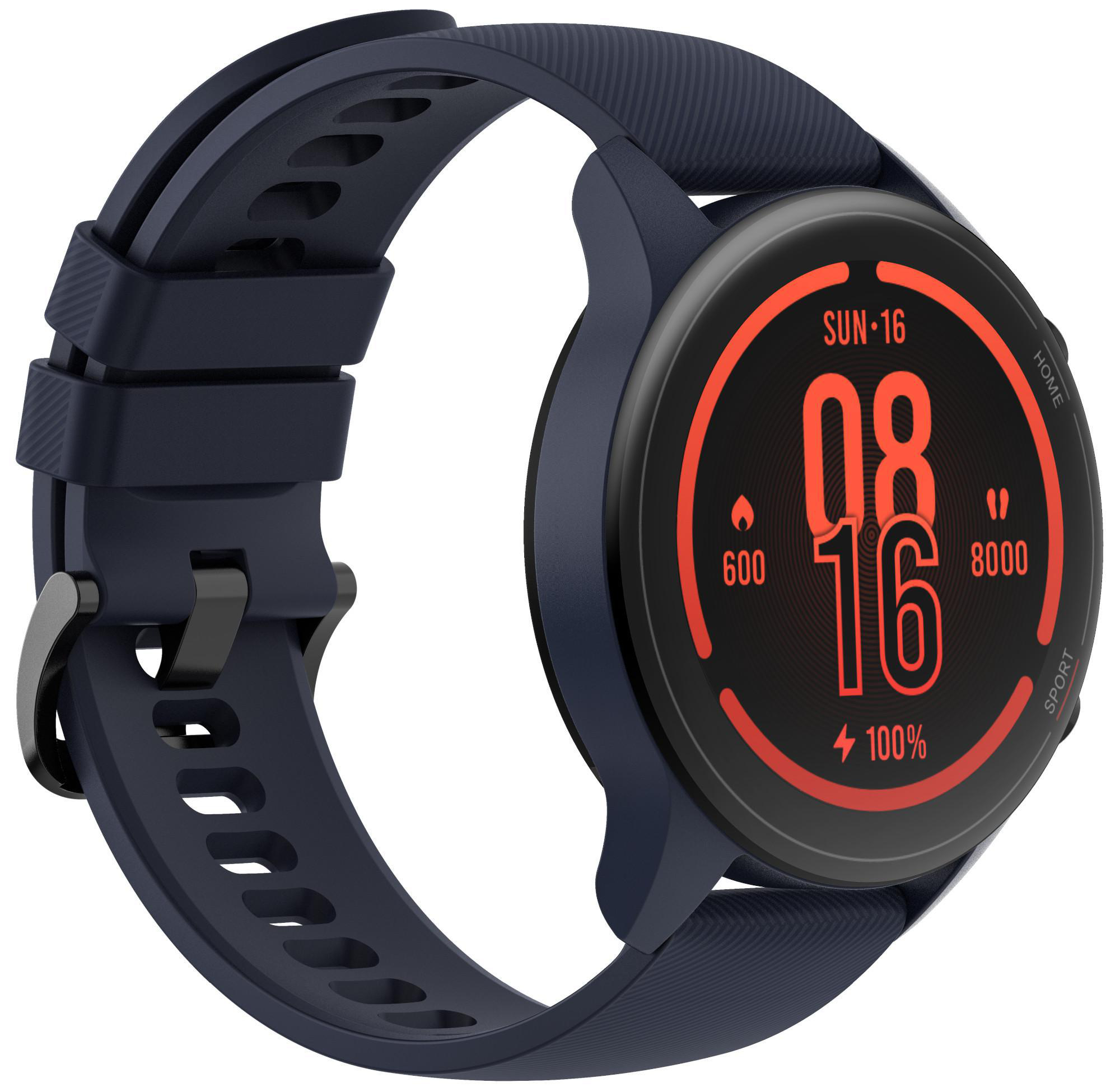 XIAOMI Mi Watch Smartwatch glasfaserverstärktes Polycarbonatgehäuse Silikon, 125 mm + 85 mm, Navy Blue