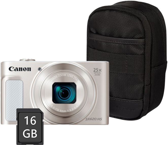 CANON PowerShot SX620 HS fényképezőgép, fehér + tok + 16GB SD