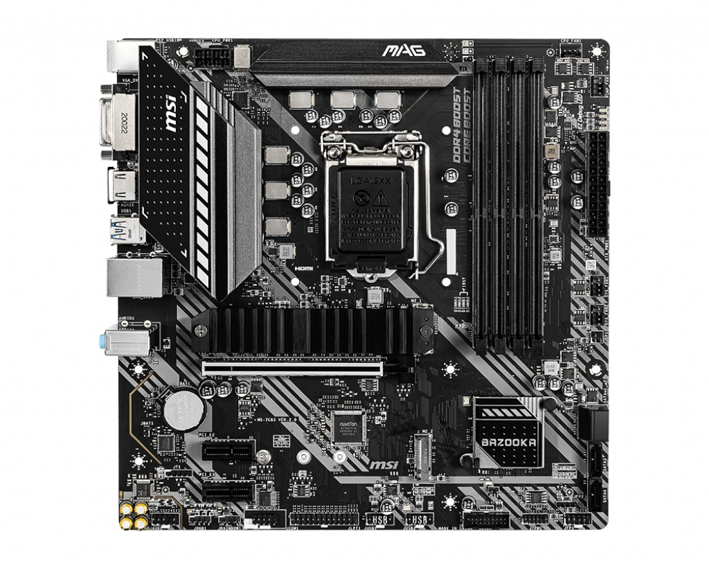 MSI MAG B460M BAZOOKA SOKET 1200 DDR4 2933 DVI HDMI M.2 USB 3.2 MATX Anakart