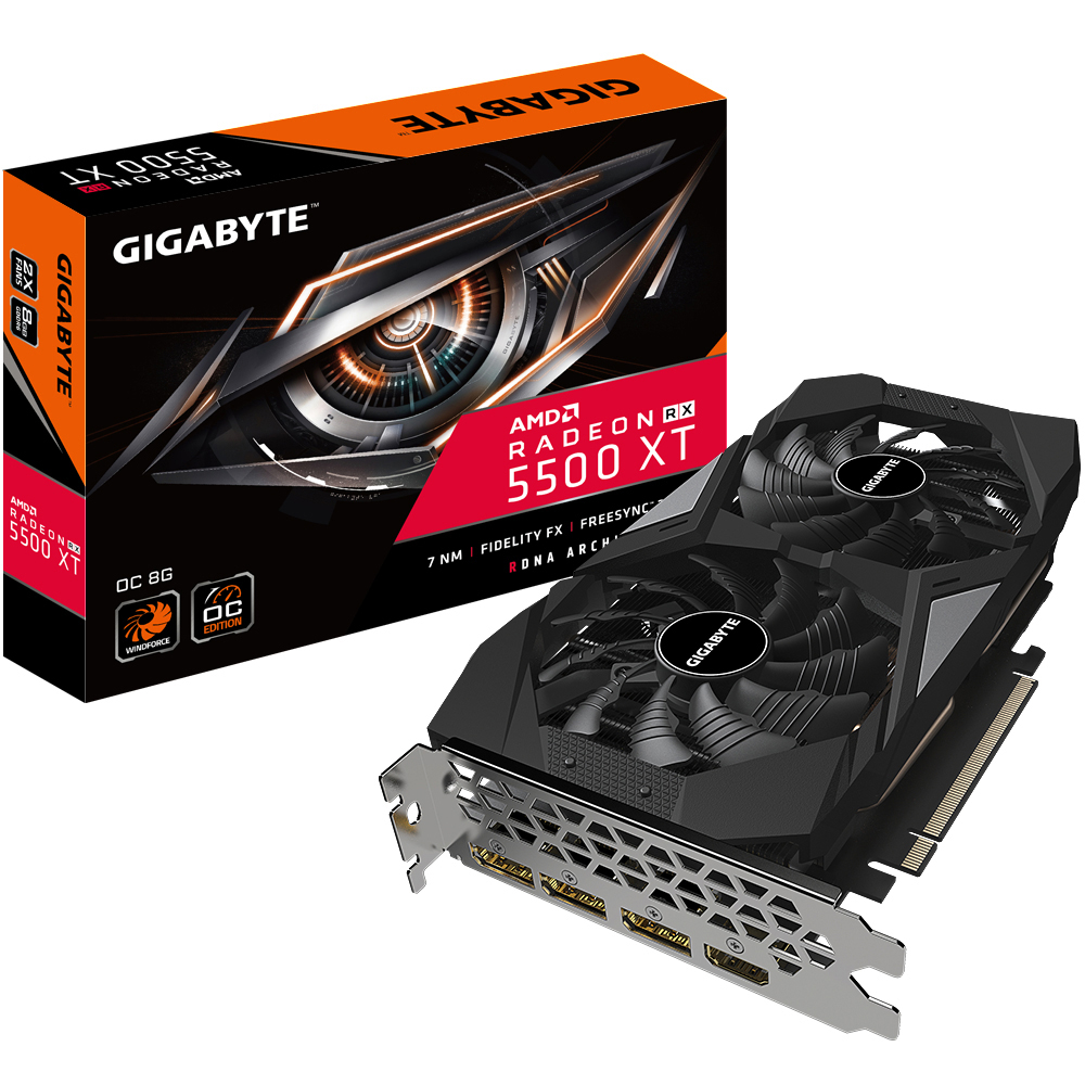 GIGABYTE XT Radeon (AMD, RX 8GB 5500 Grafikkarte) (GV-R55XTOC-8GD 2.0)