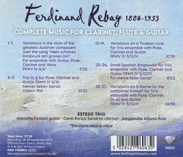 VARIOUS - Rebay:Complete Music For Clarinet,Flute And Guitar  - (CD)