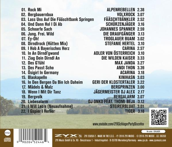 CD-Cover mit Songtiteln und Landschaftsbild. Text auf Deutsch. Enthält einen QR-Code.
